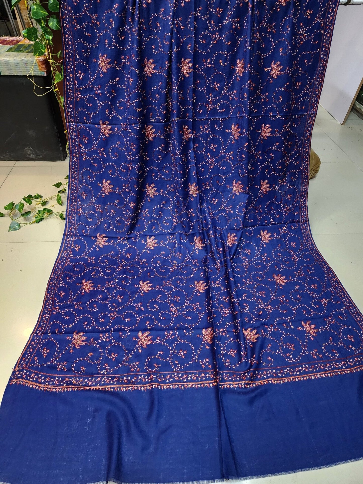 Pashmina Handmade Full Embroidered Shawl Beautiful New Design 2024 Collection Made in Kashmir