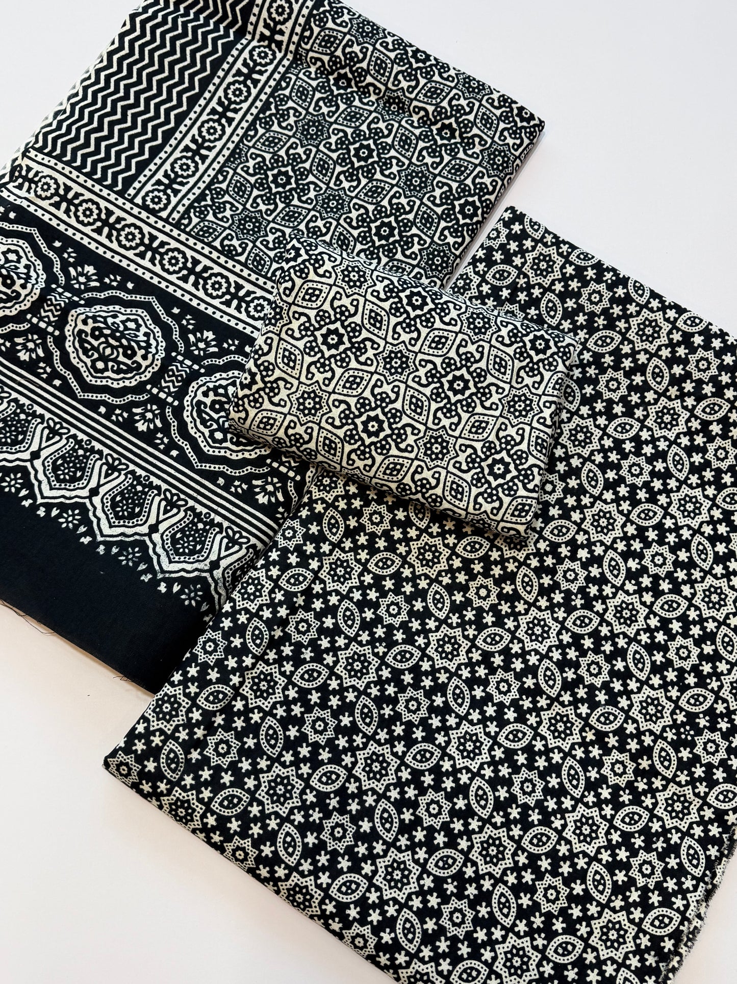 Ajrak Cotton 3 Piece Unstitched Suit 25% OFF