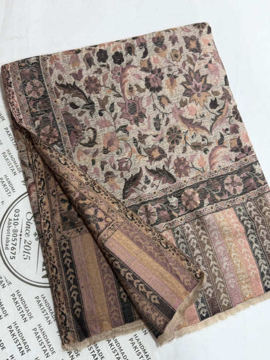 Kani Shawl Reversible 2 Sides useable | Made in Kashmir Pashmina Toosh Shawl