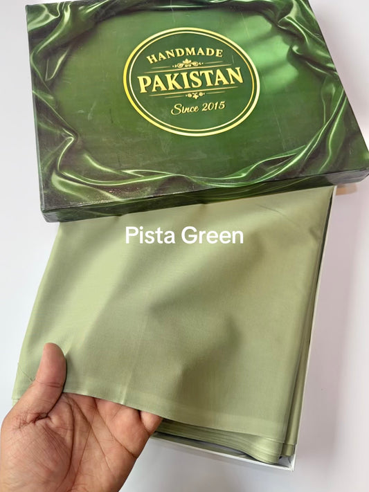 Gents Cotton Suit | Plain Supreme Cotton Burewala Suit | Pista Green