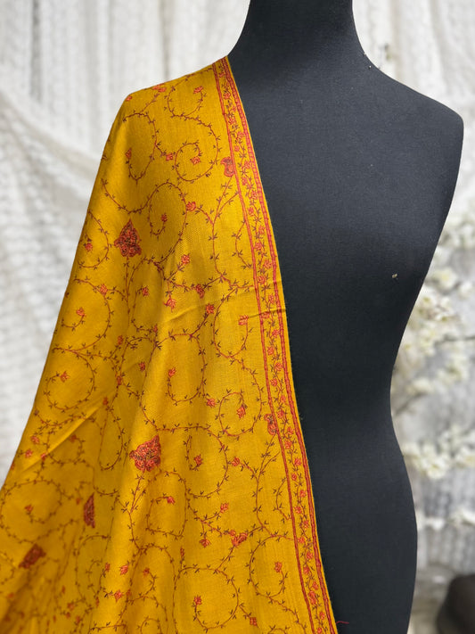 Pashmina Handmade Full Embroidered Souzni Shawl Beautiful New Design 2025 Collection Made in Kashmir