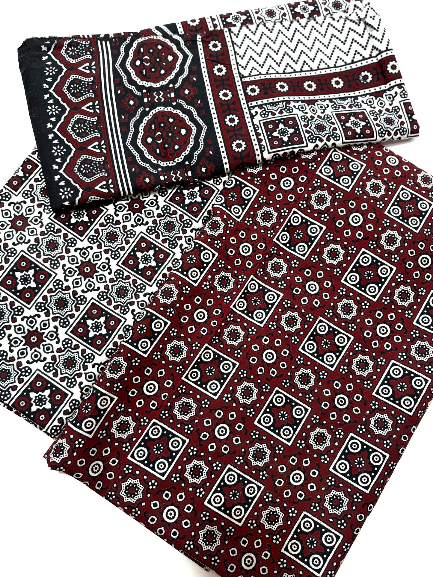 Ajrak Cotton 3 Piece Unstitched Suit 25% OFF