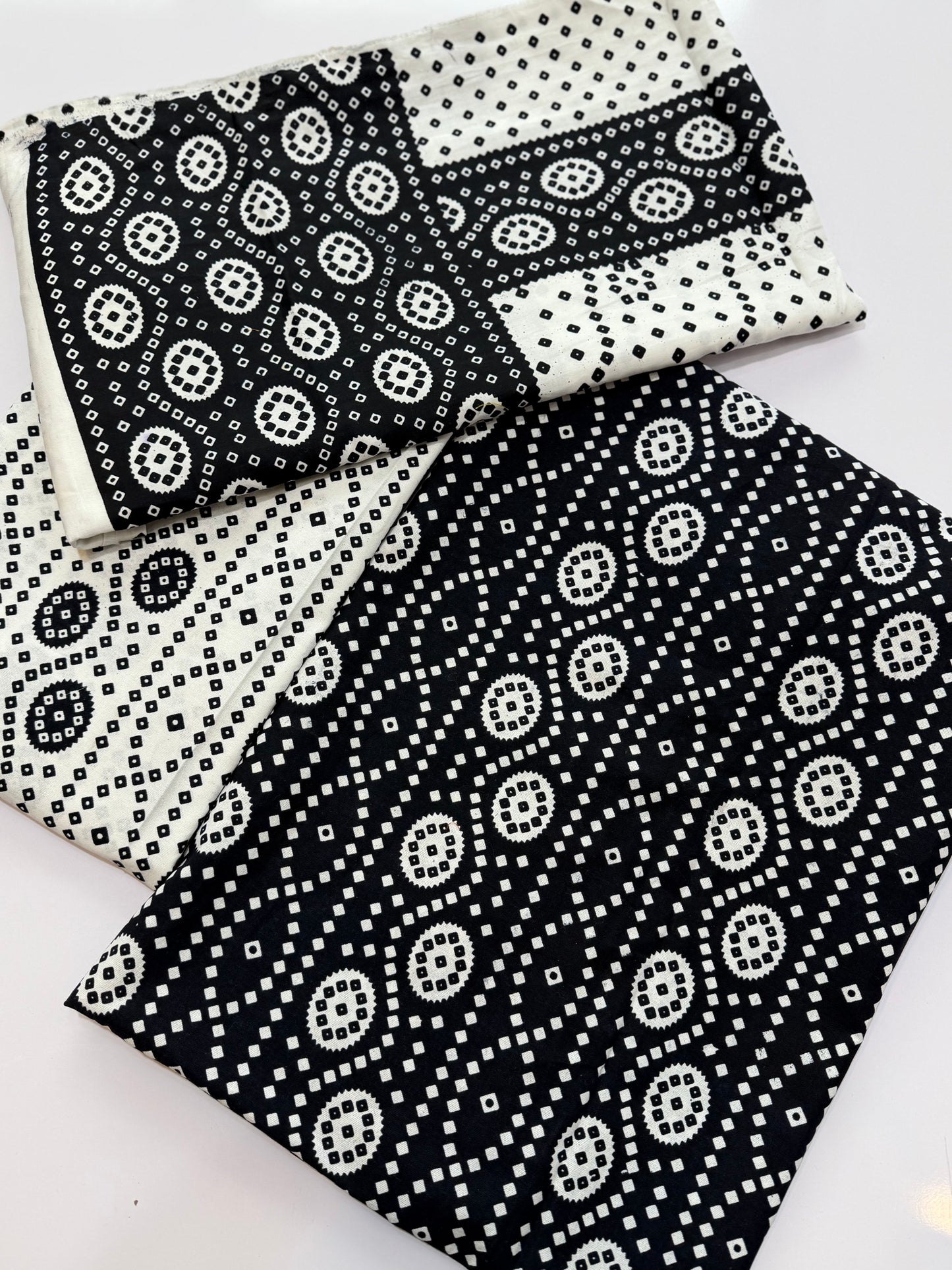 Ajrak Cotton 3 Piece Unstitched Suit Block Printed