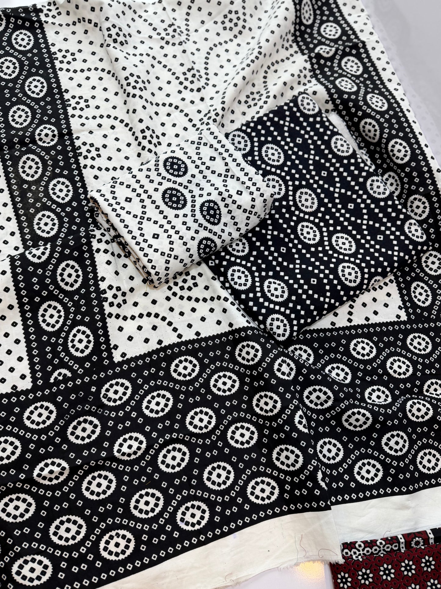 Ajrak Cotton 3 Piece Unstitched Suit Block Printed