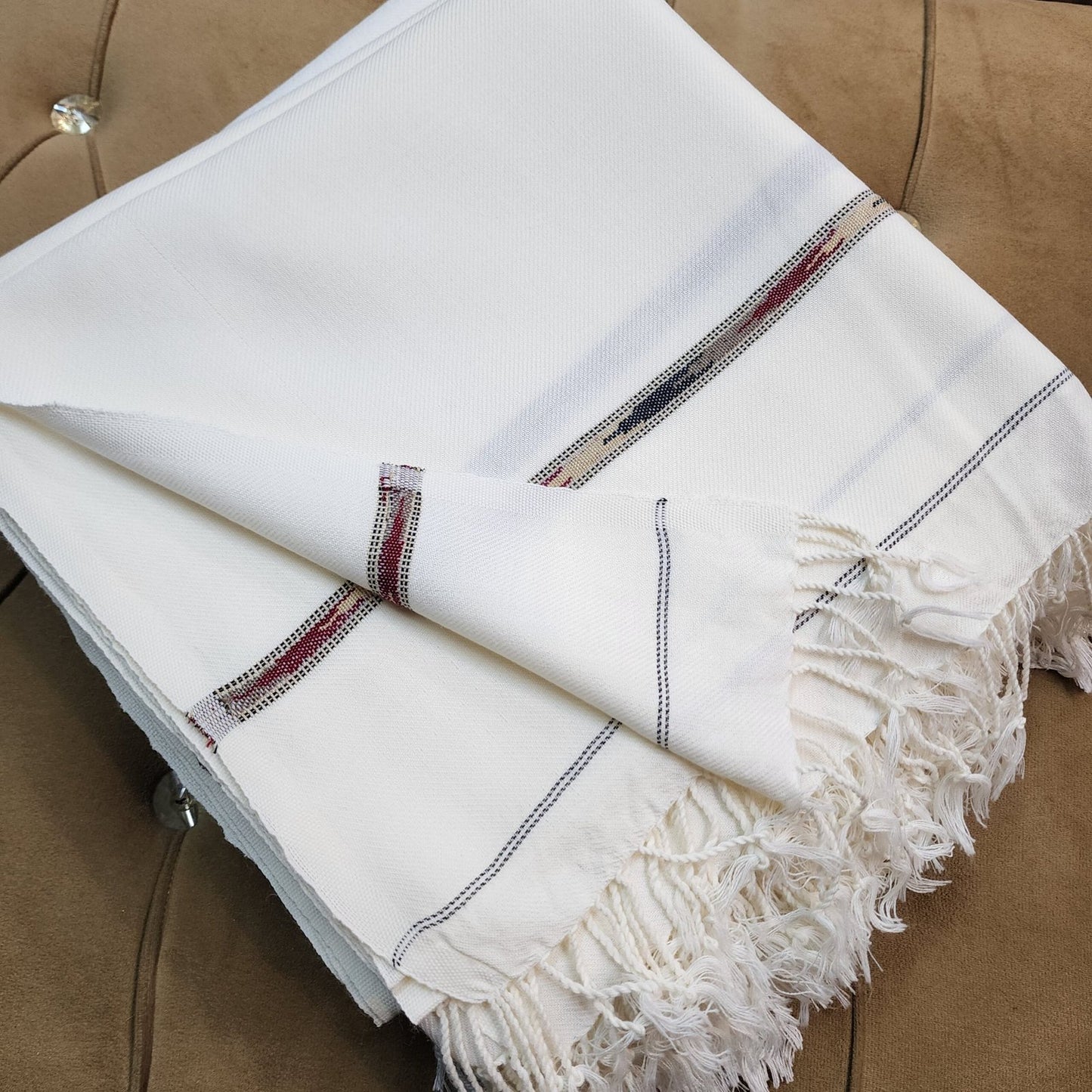 Off White Gents Wool Shawl