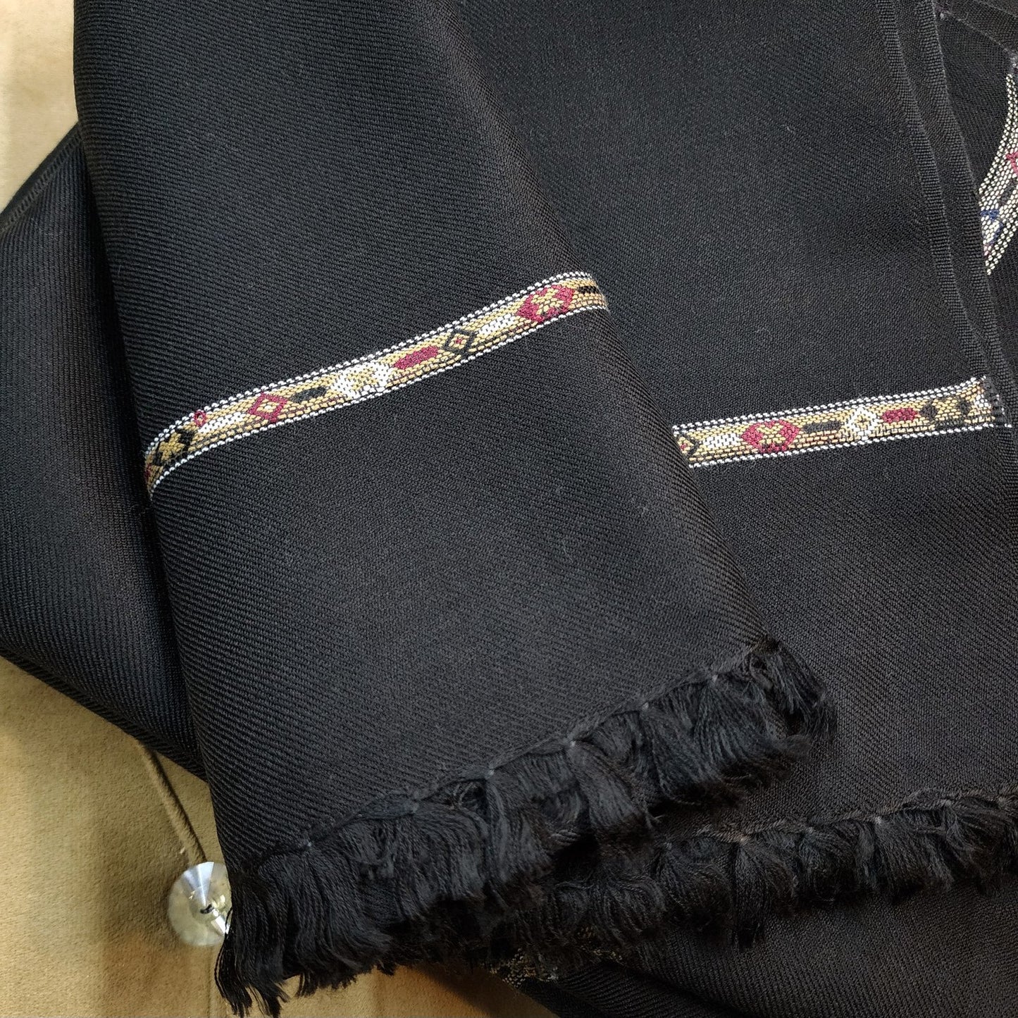 Black Gents Wool Shawl