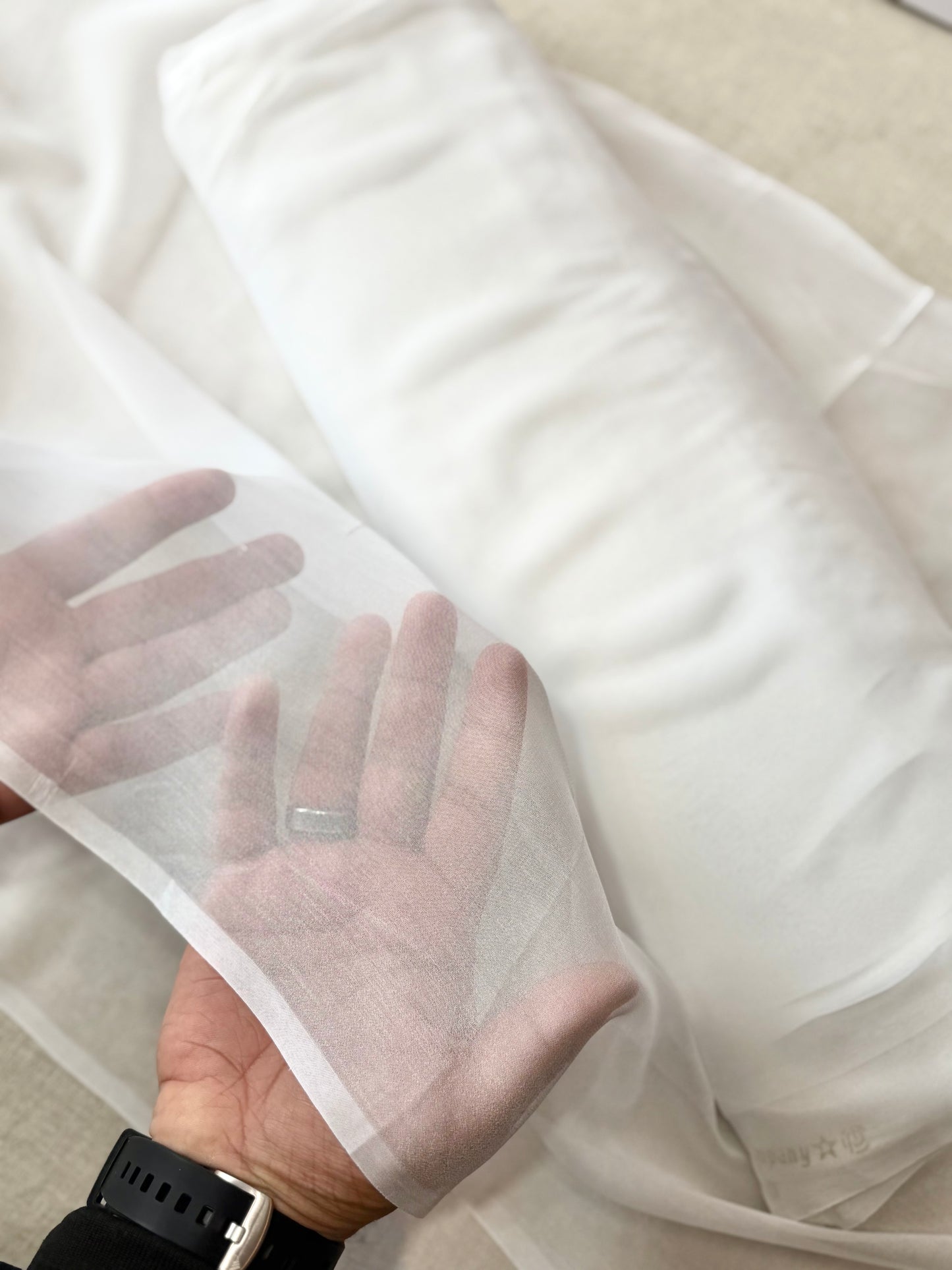 Plain Georgette Chiffon (Heera) Dupatta 2.75 Yards Dyeable | White