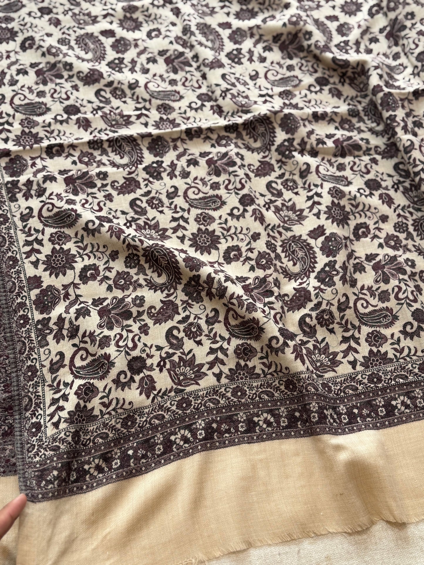 Pashmina Wool Kani Shawl in Full Size Multi Color