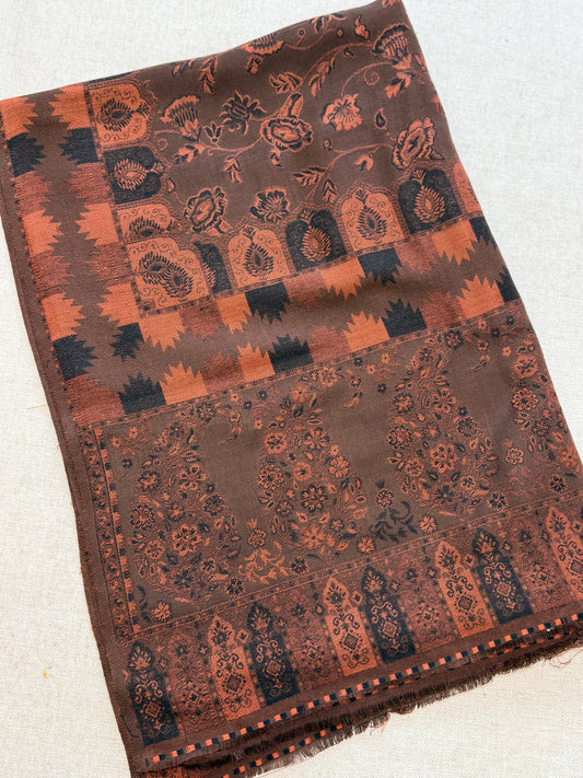 Pashmina Wool Kani Shawl in Full Size Multi Color