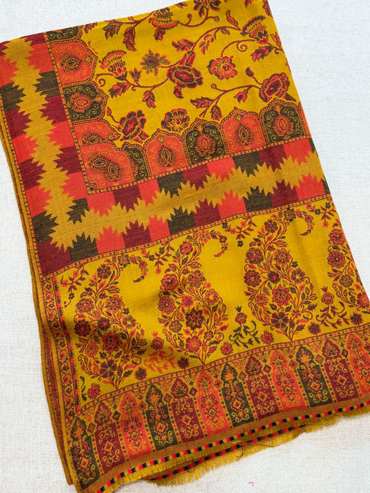 Pashmina Wool Kani Shawl in Full Size Multi Color