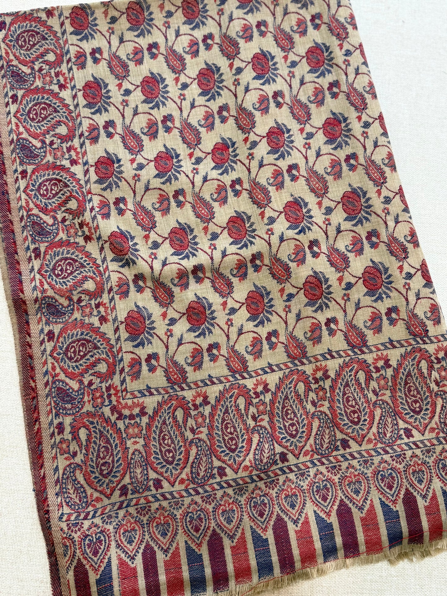 Pashmina Wool Kani Shawl in Full Size Multi Color