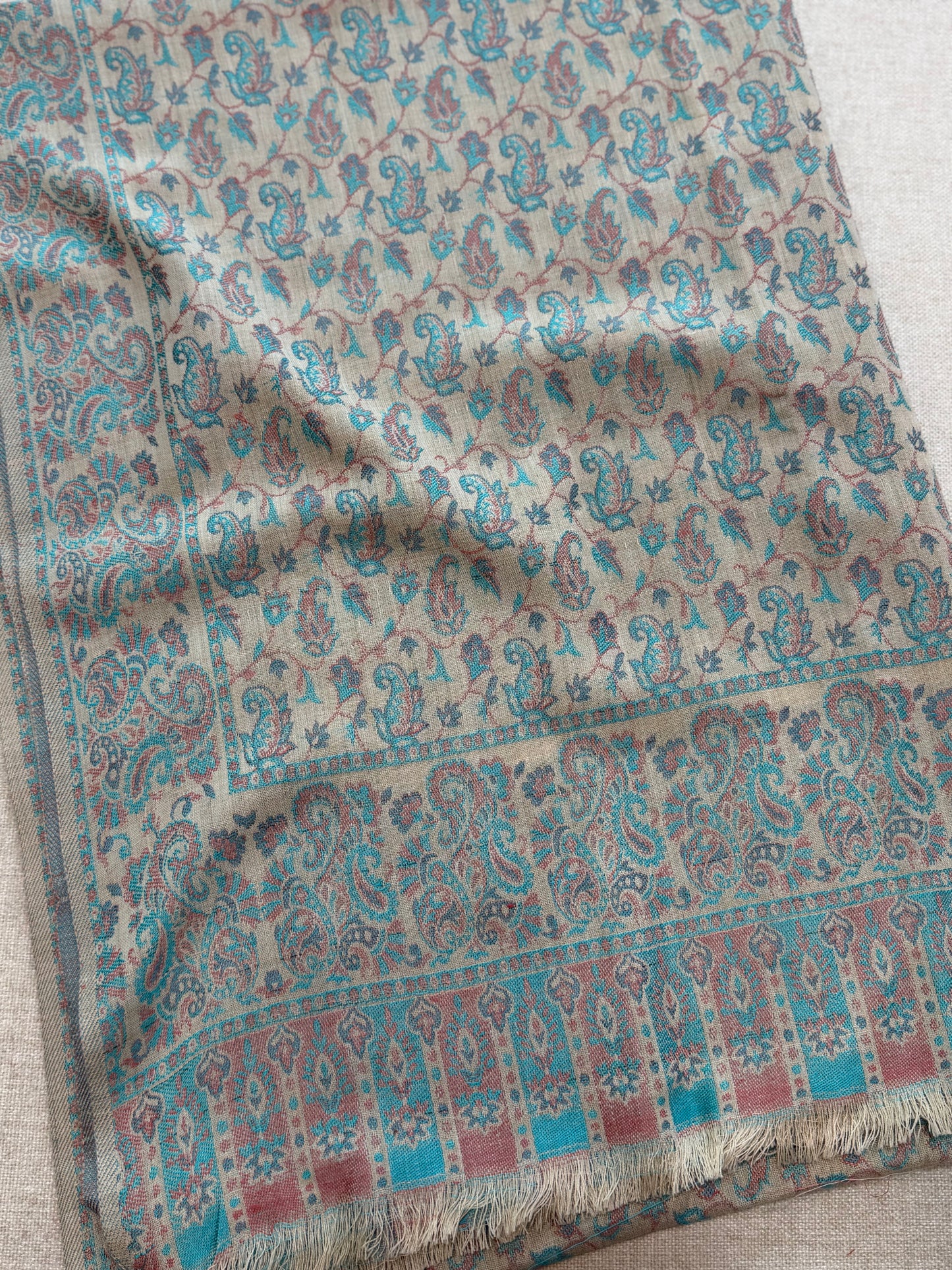 Pashmina Wool Kani Shawl in Full Size Multi Color