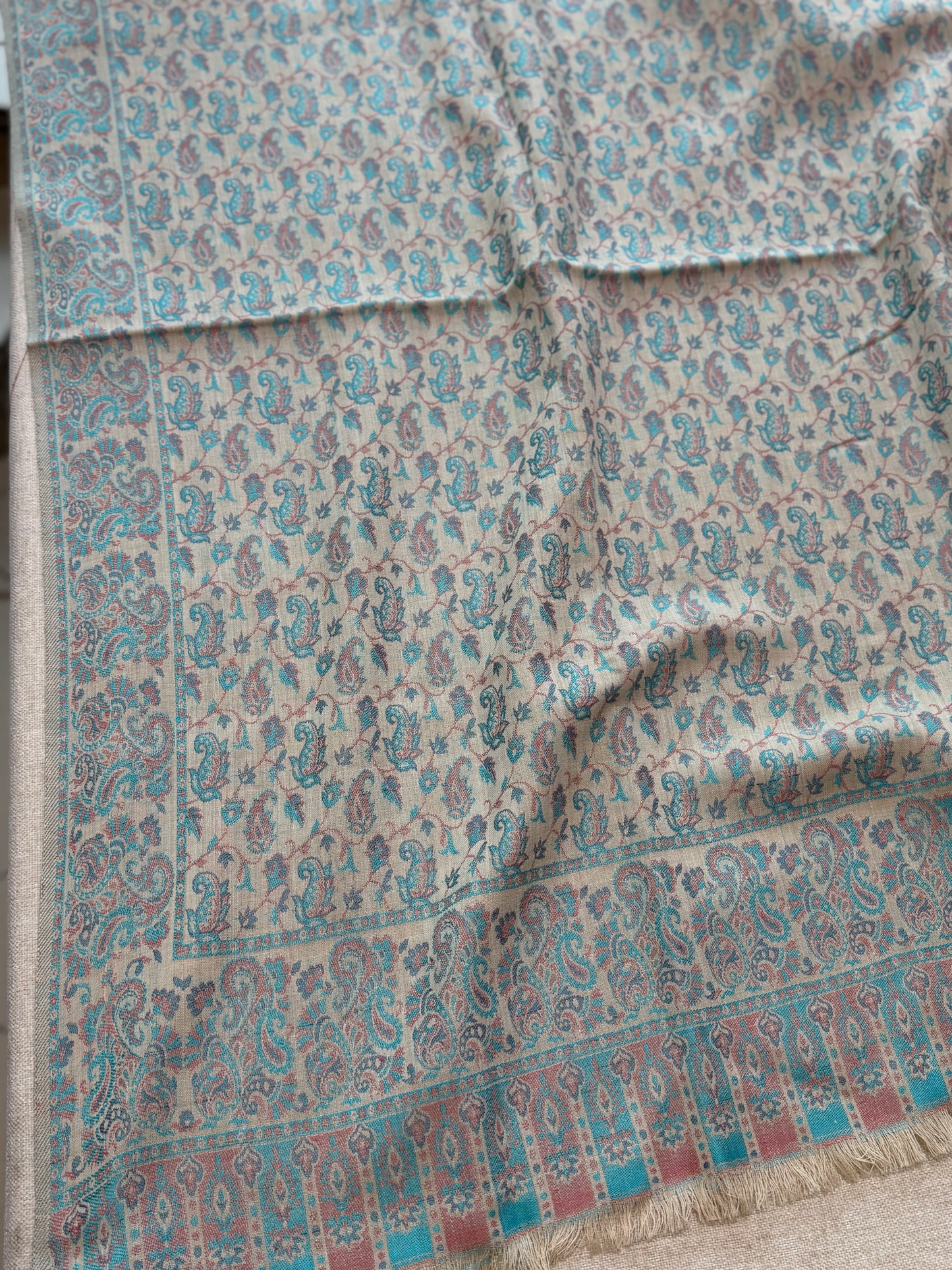 Pashmina Wool Kani Shawl in Full Size Multi Color