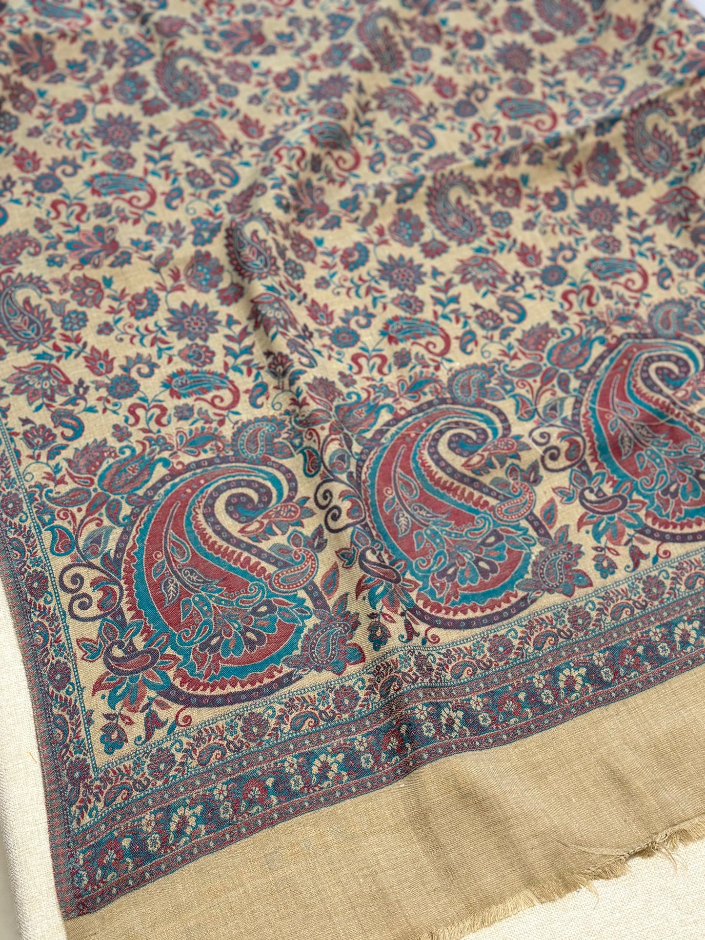 Pashmina Wool Kani Shawl in Full Size Multi Color