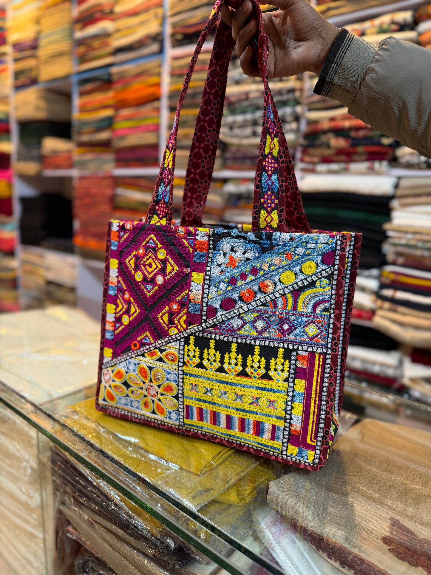 Banjara Tote Bag Embroidered Shoulder Bag | Multi Color
