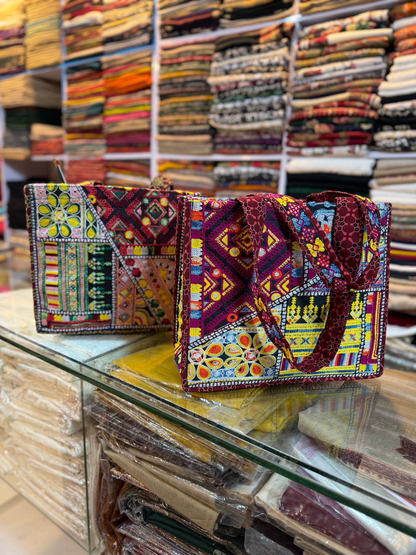 Banjara Tote Bag Embroidered Shoulder Bag | Multi Color