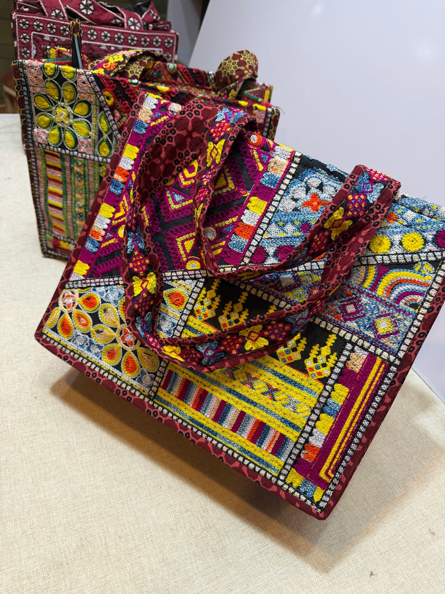 Banjara Tote Bag Embroidered Shoulder Bag | Multi Color