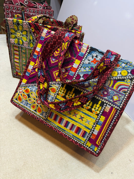 Banjara Tote Bag Embroidered Shoulder Bag | Multi Color