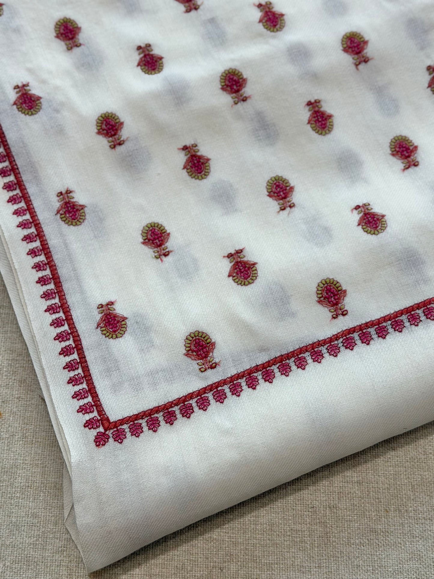 Pashmina Shawl Bouti Jaal | Off White