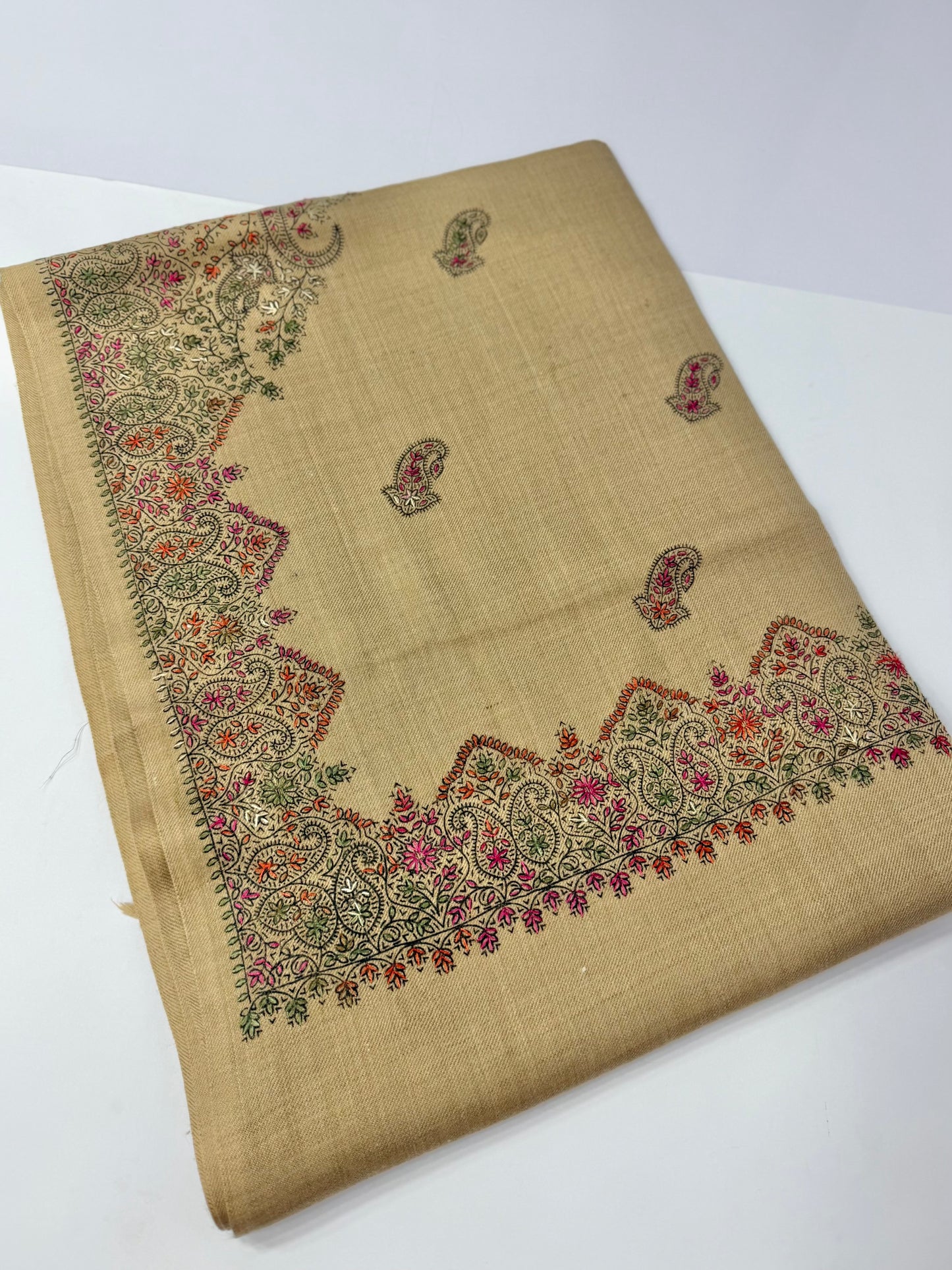 Pashmina Shawl Border Embroidery | Handmade Shawl Perfect Gift | Skin