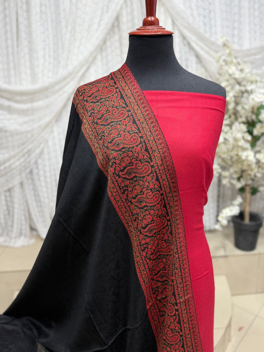 3 Piece Kani Shawl Suit | Plain Marina Suit With Kani Pashmina Shawl Perfect Gift