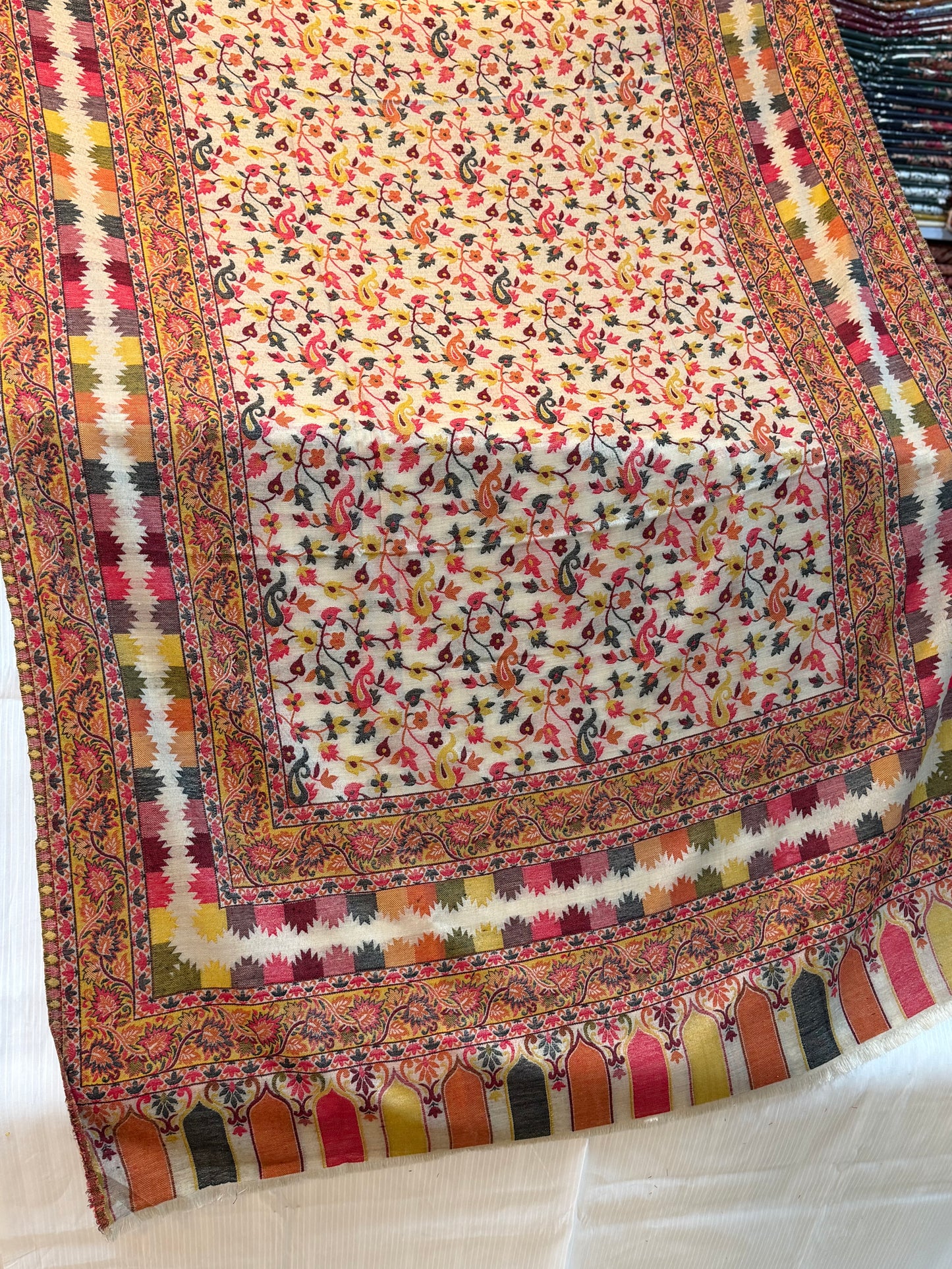 Pashmina Wool Kani Shawl in Full Size Multi Color | Jaal Design