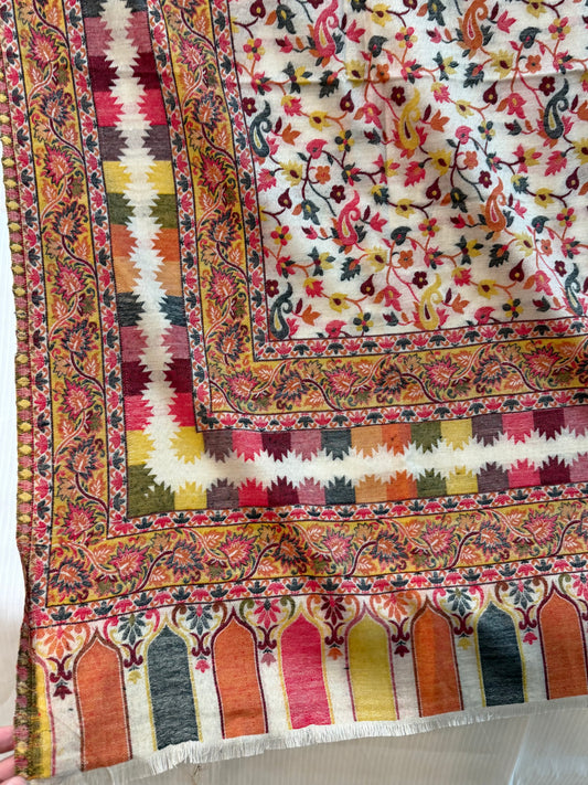 Pashmina Wool Kani Shawl in Full Size Multi Color | Jaal Design