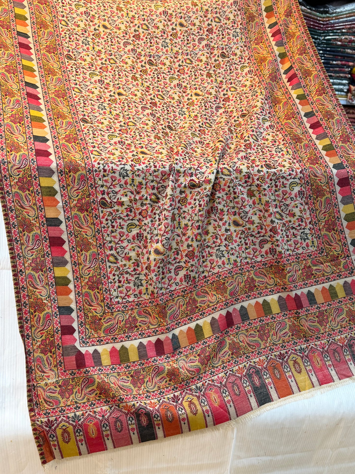 Pashmina Wool Kani Shawl in Full Size Multi Color | Jaal Design
