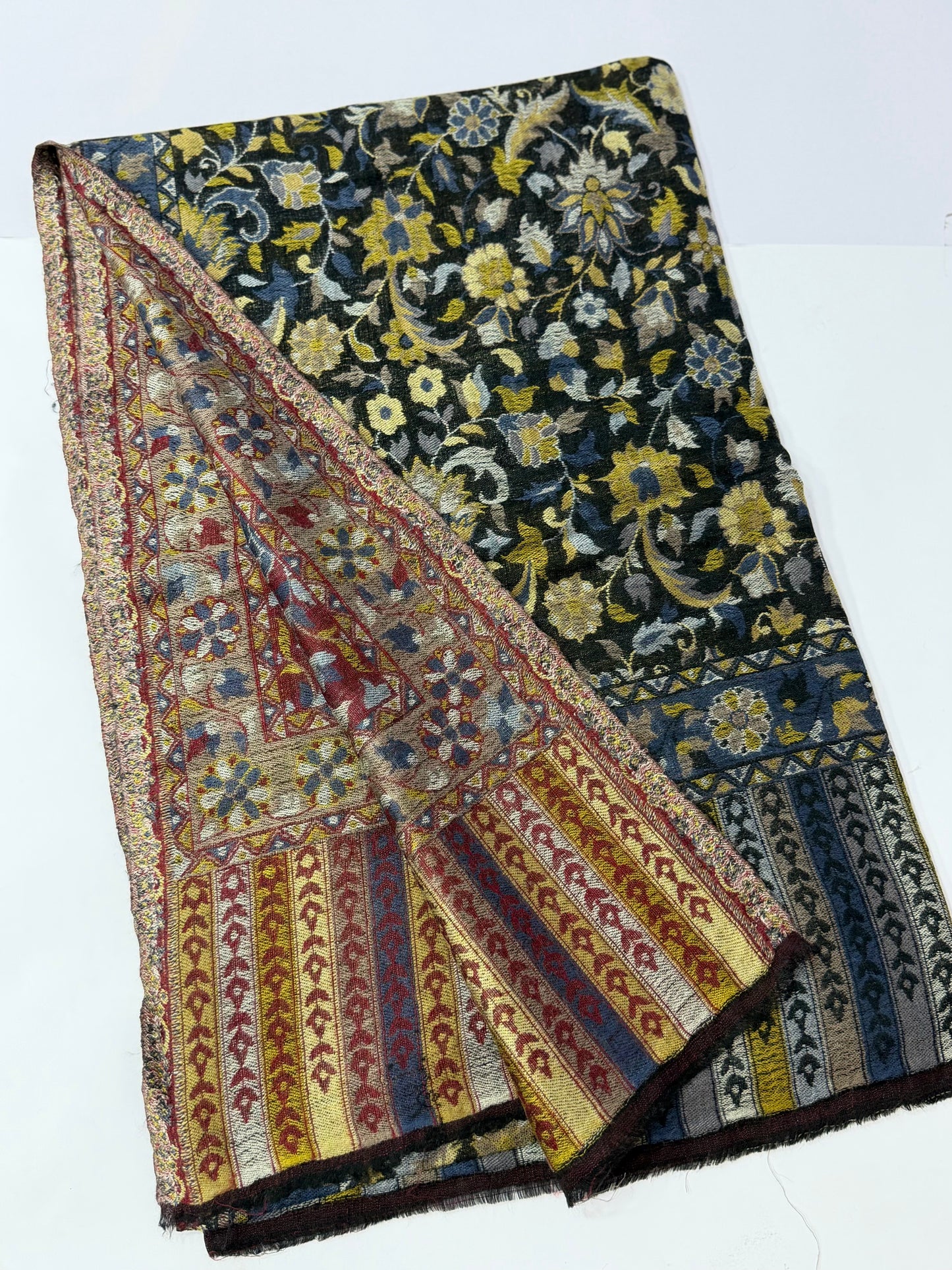 Kani Shawl Reversible 2 Sides useable | Made in Kashmir Pashmina Toosh Shawl