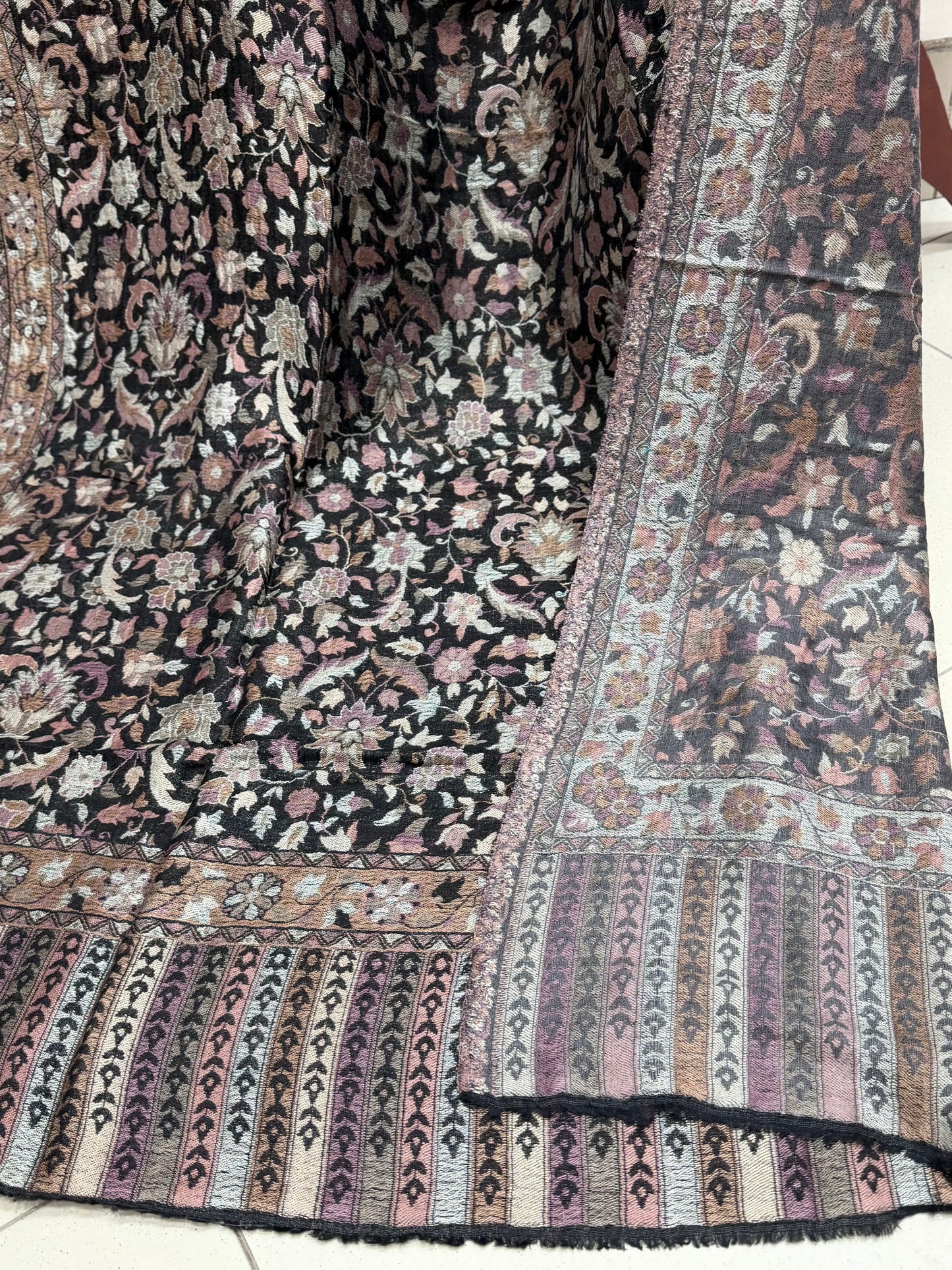 Kani Shawl Reversible 2 Sides useable | Made in Kashmir Pashmina Toosh Shawl