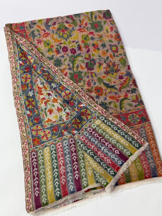 Kani Shawl Reversible 2 Sides useable | Made in Kashmir Pashmina Toosh Shawl