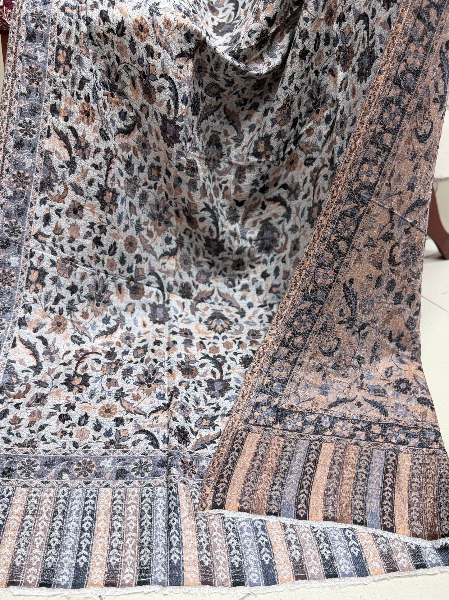 Kani Shawl Reversible 2 Sides useable | Made in Kashmir Pashmina Toosh Shawl