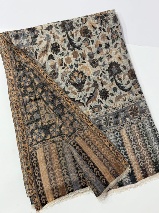 Kani Shawl Reversible 2 Sides useable | Made in Kashmir Pashmina Toosh Shawl