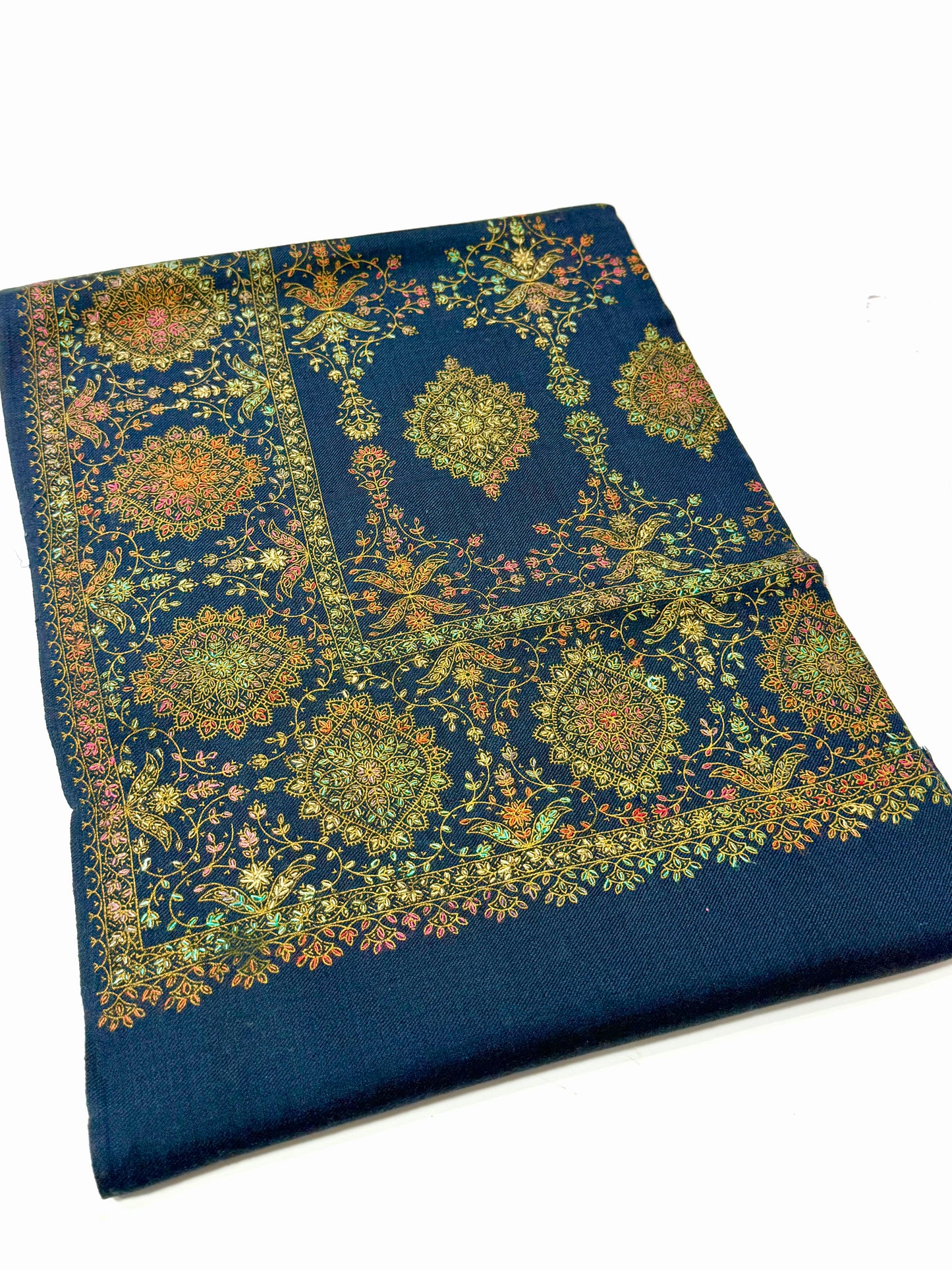 Pashmina Shawl | Hand Embroidery on Print Beautiful Shawl | Blue
