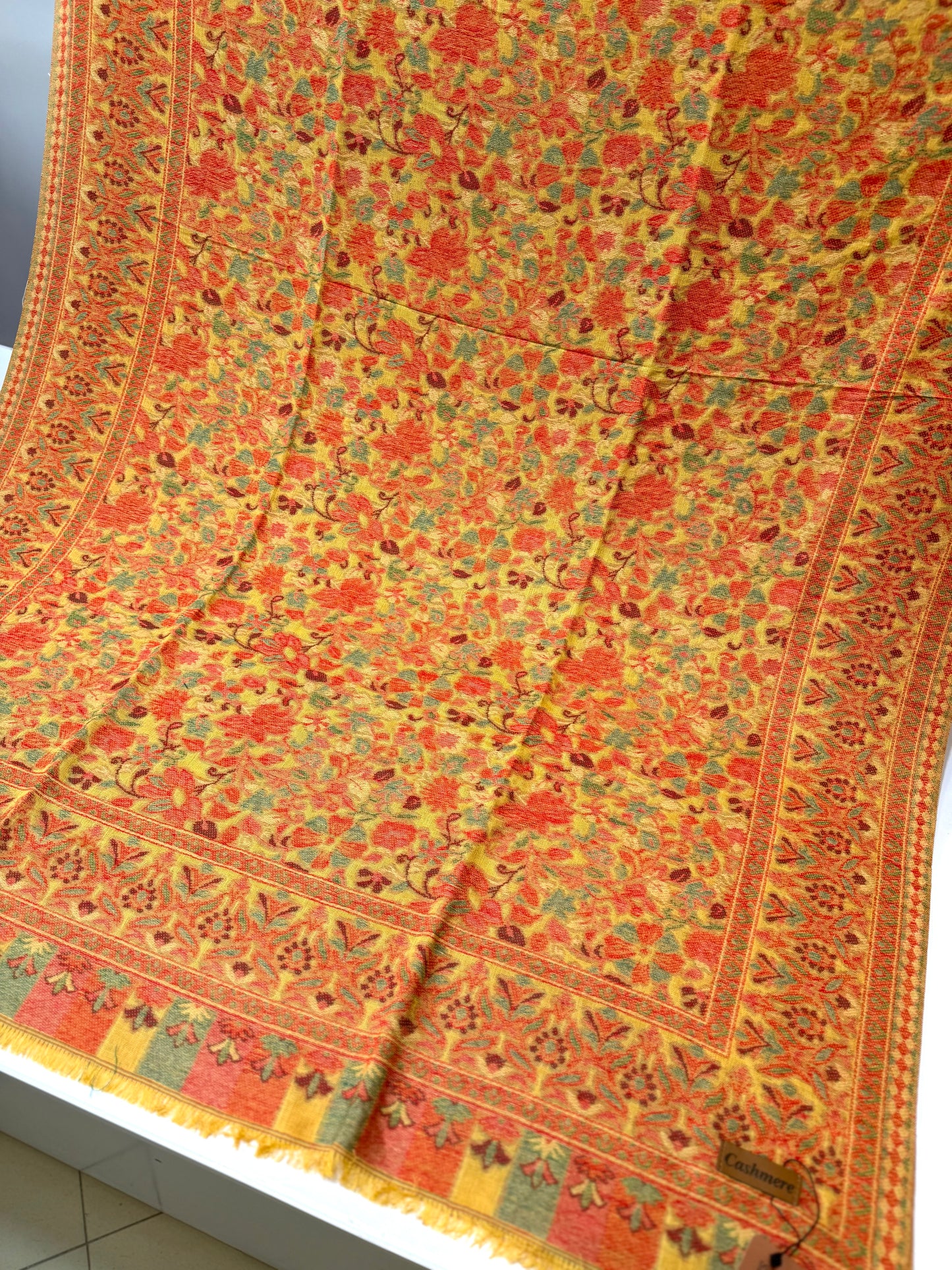 Sky Cashmere Full Size Kani Shawl | Mustard