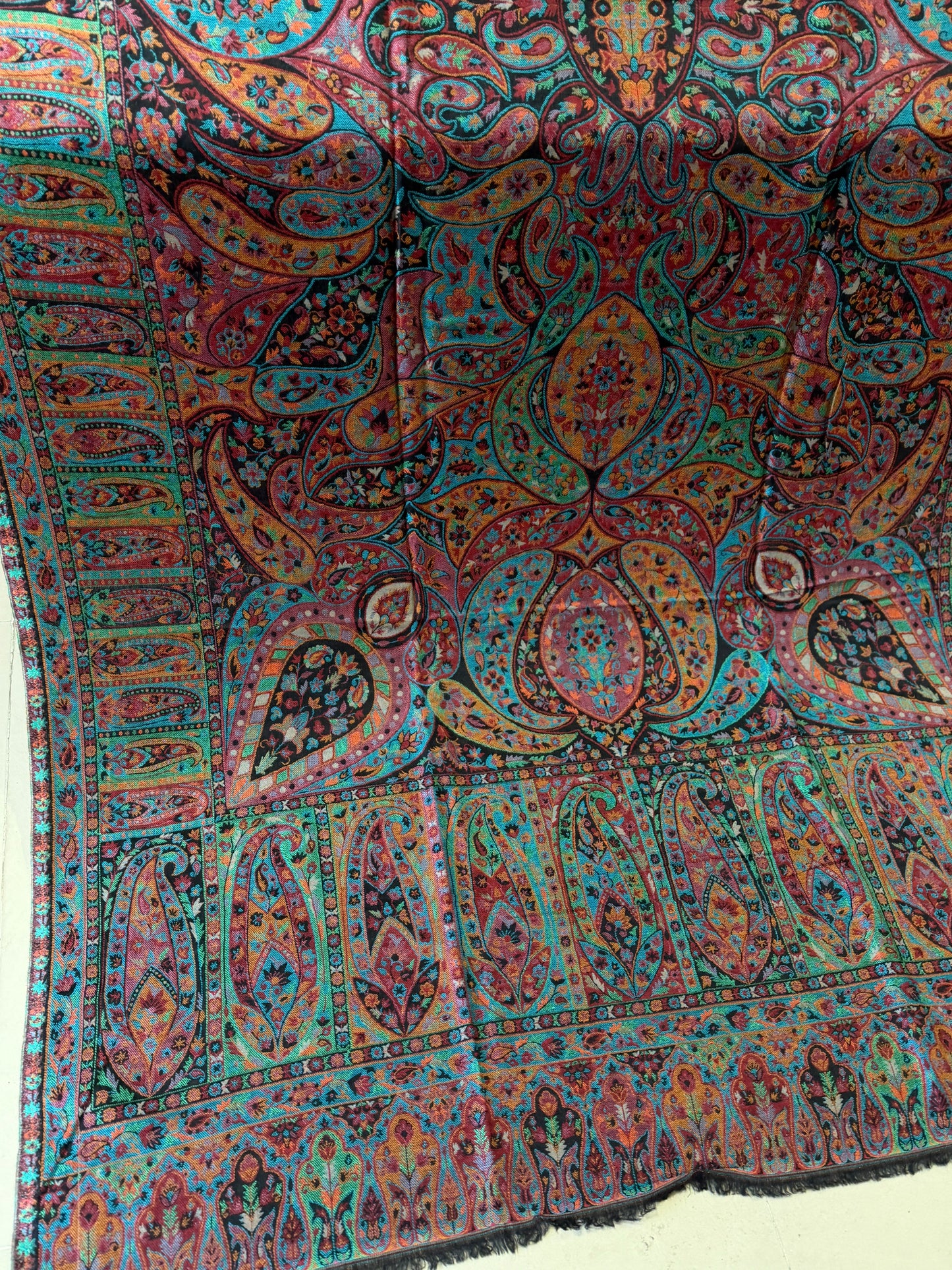 Kani Shawl Qalamkar Design Weaved Jamawar Toosh Shawl Made in Kashmir Full Size Shawl Perfect Gift