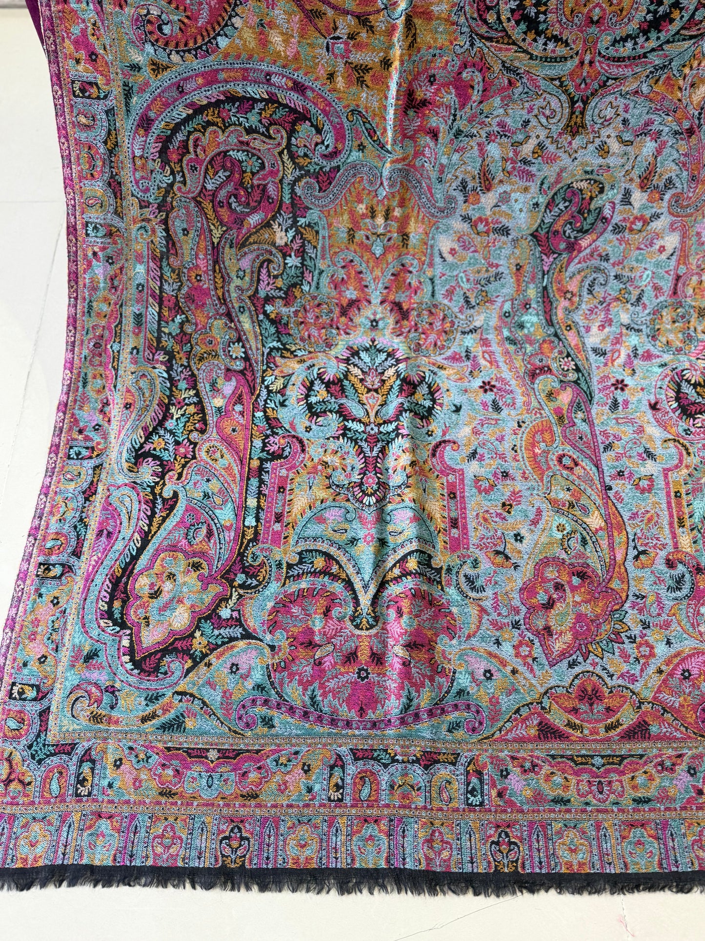 Kani Shawl Qalamkar Design Weaved Jamawar Toosh Shawl Made in Kashmir Full Size Shawl Perfect Gift