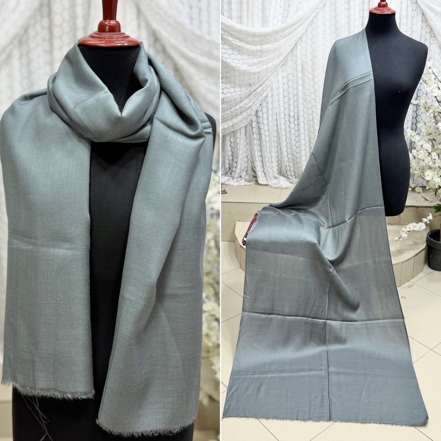 Plain Pashmina Stole | Grey
