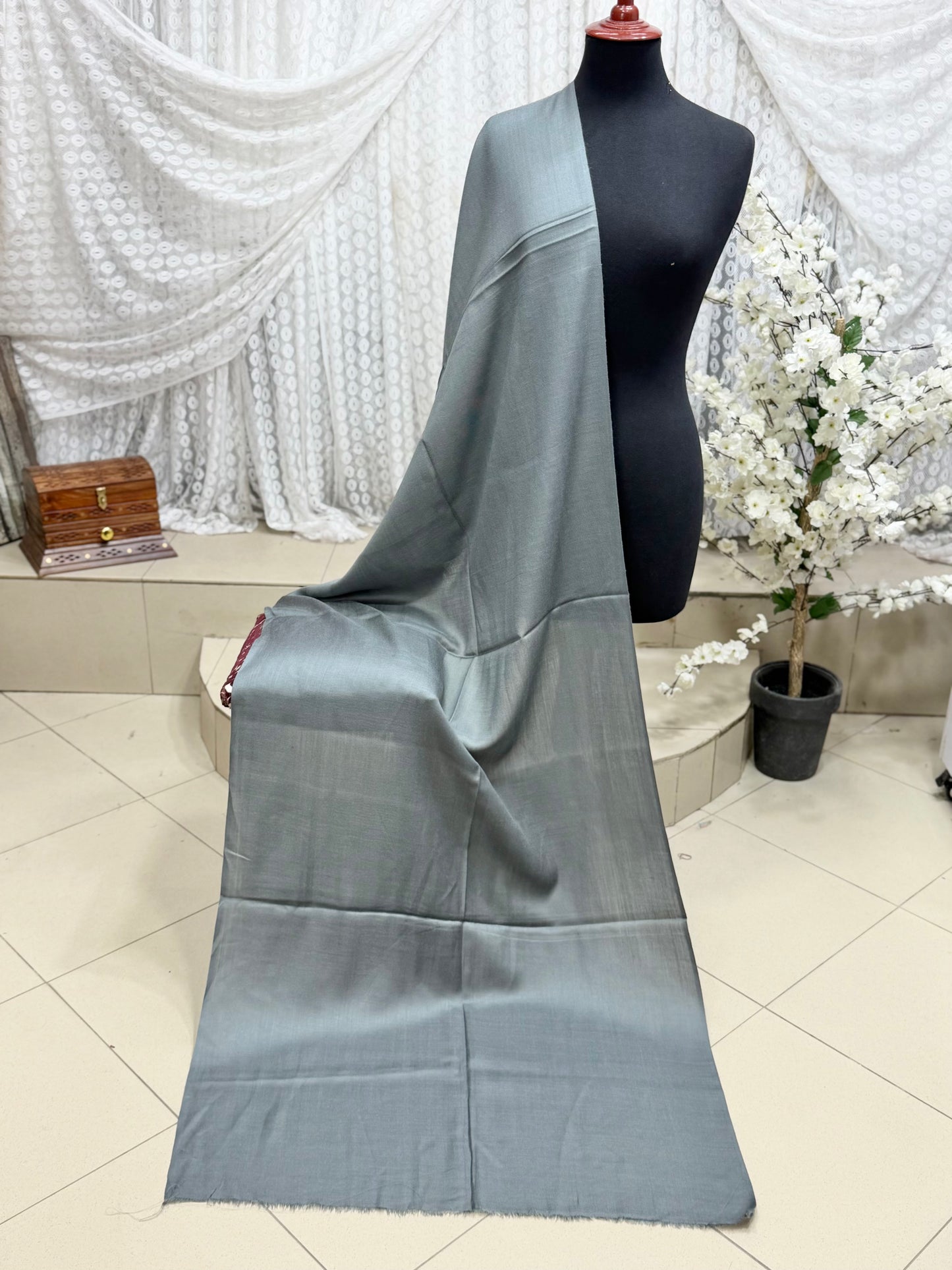 Plain Pashmina Stole | Grey
