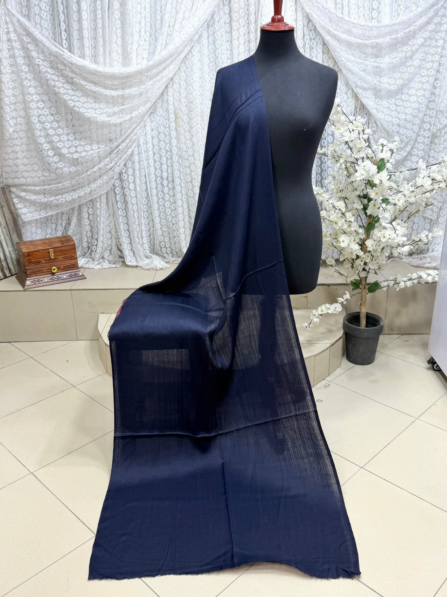 Plain Pashmina Stole | Navy Blue