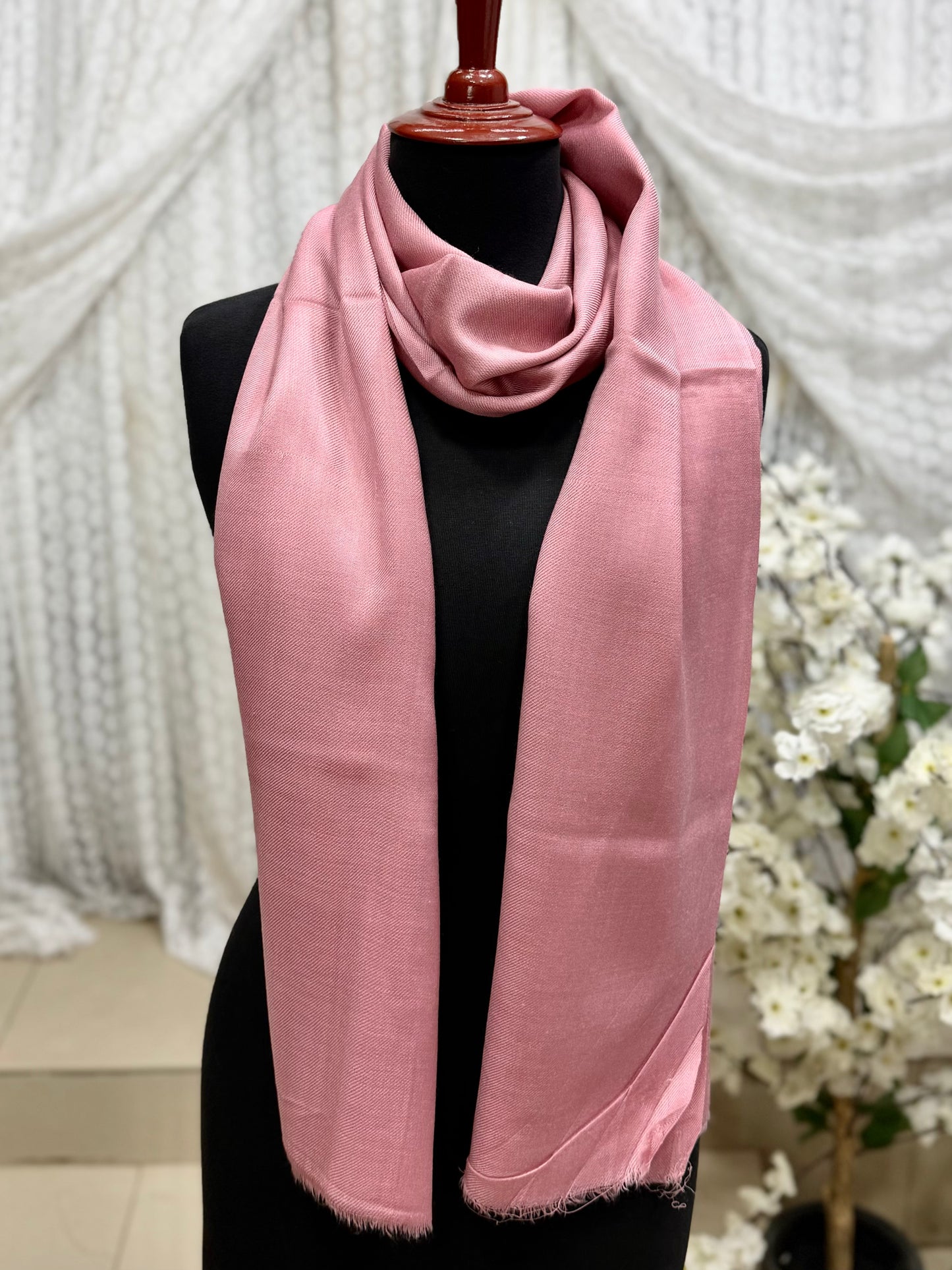 Plain Pashmina Stole | Pink