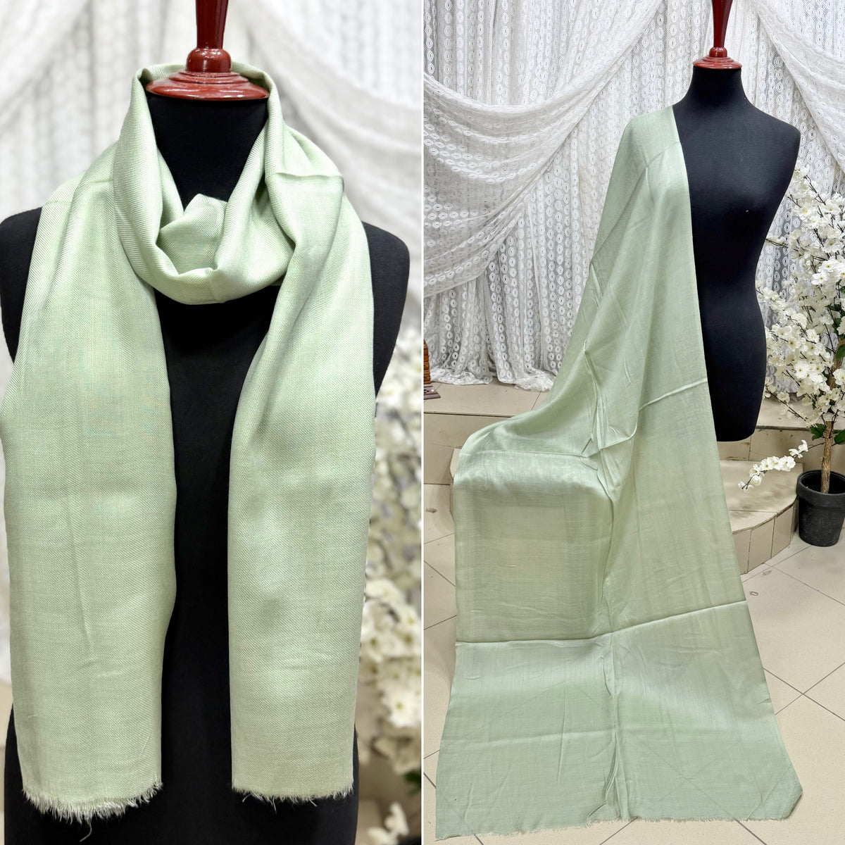 Plain Pashmina Stole | Pista Green