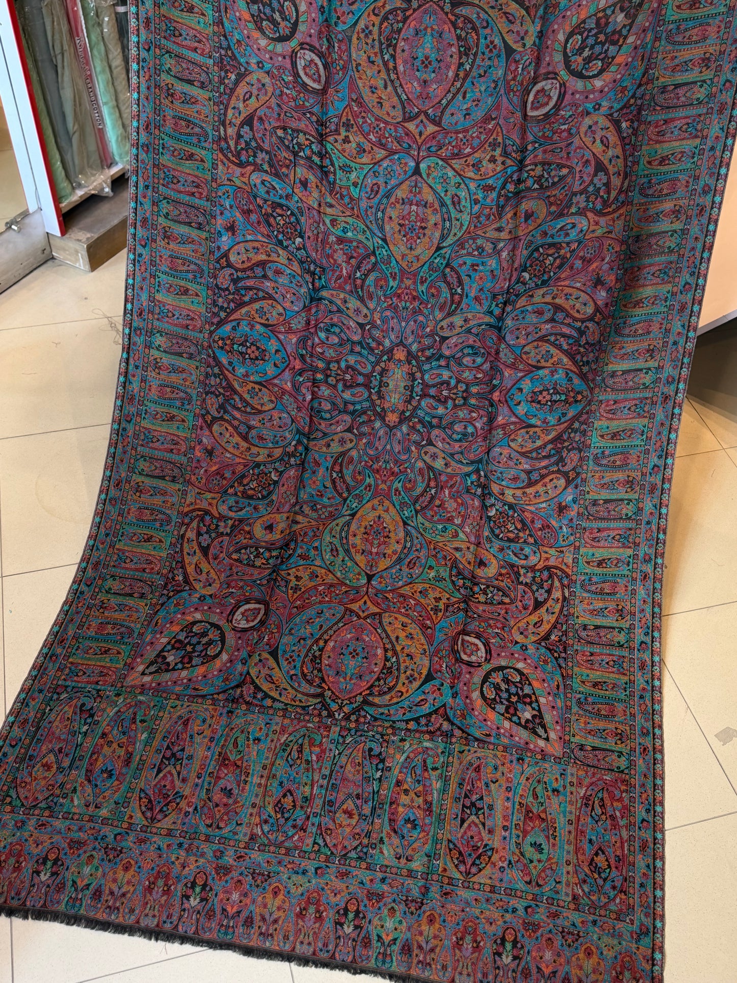Kani Shawl Qalamkar Design Weaved Jamawar Toosh Shawl Made in Kashmir Full Size Shawl Perfect Gift