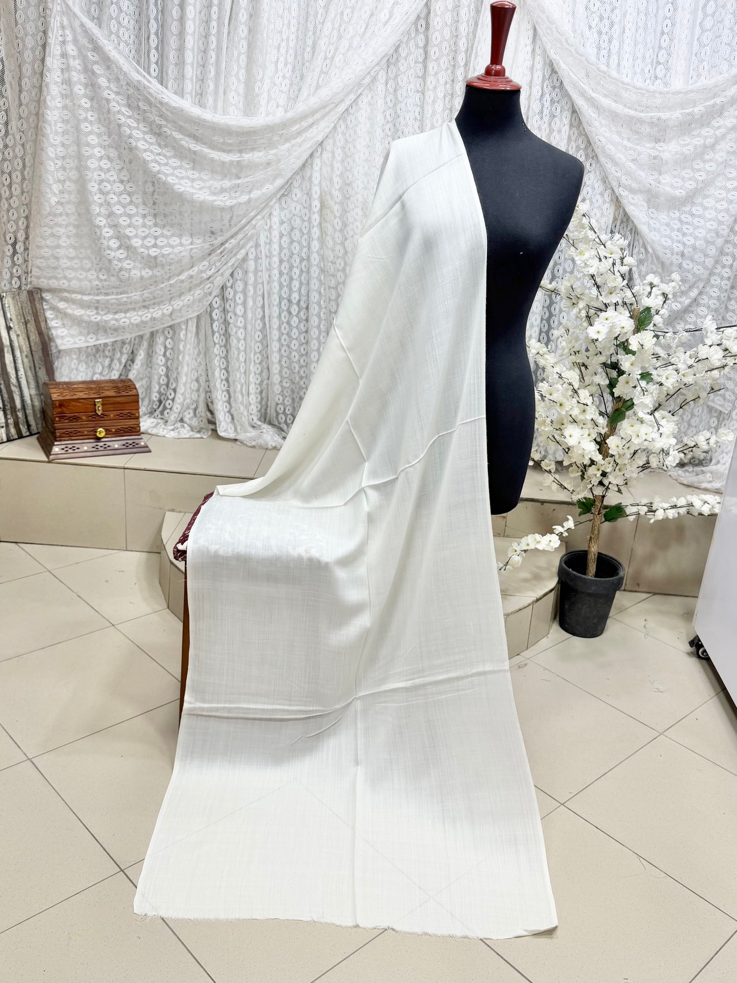 Plain Pashmina Stole | Off White