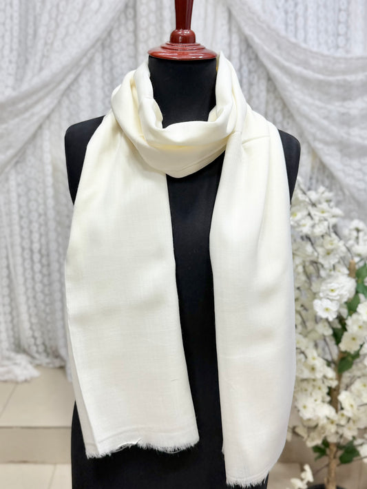 Plain Pashmina Stole | Off White