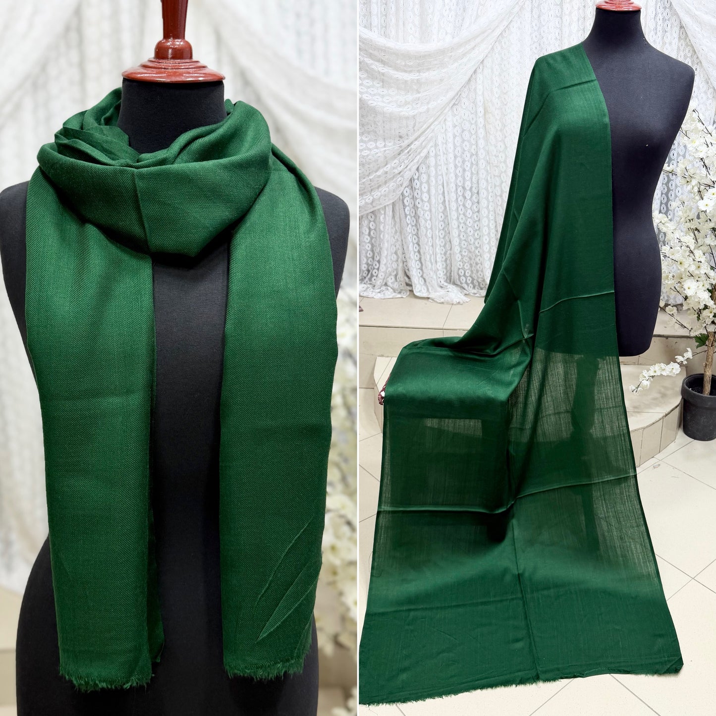 Plain Pashmina Stole | Dark Green
