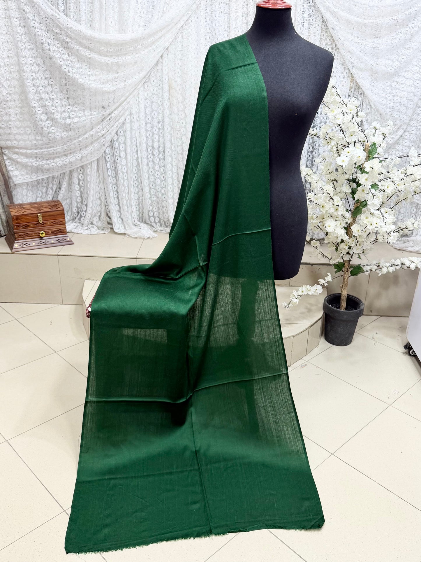 Plain Pashmina Stole | Dark Green
