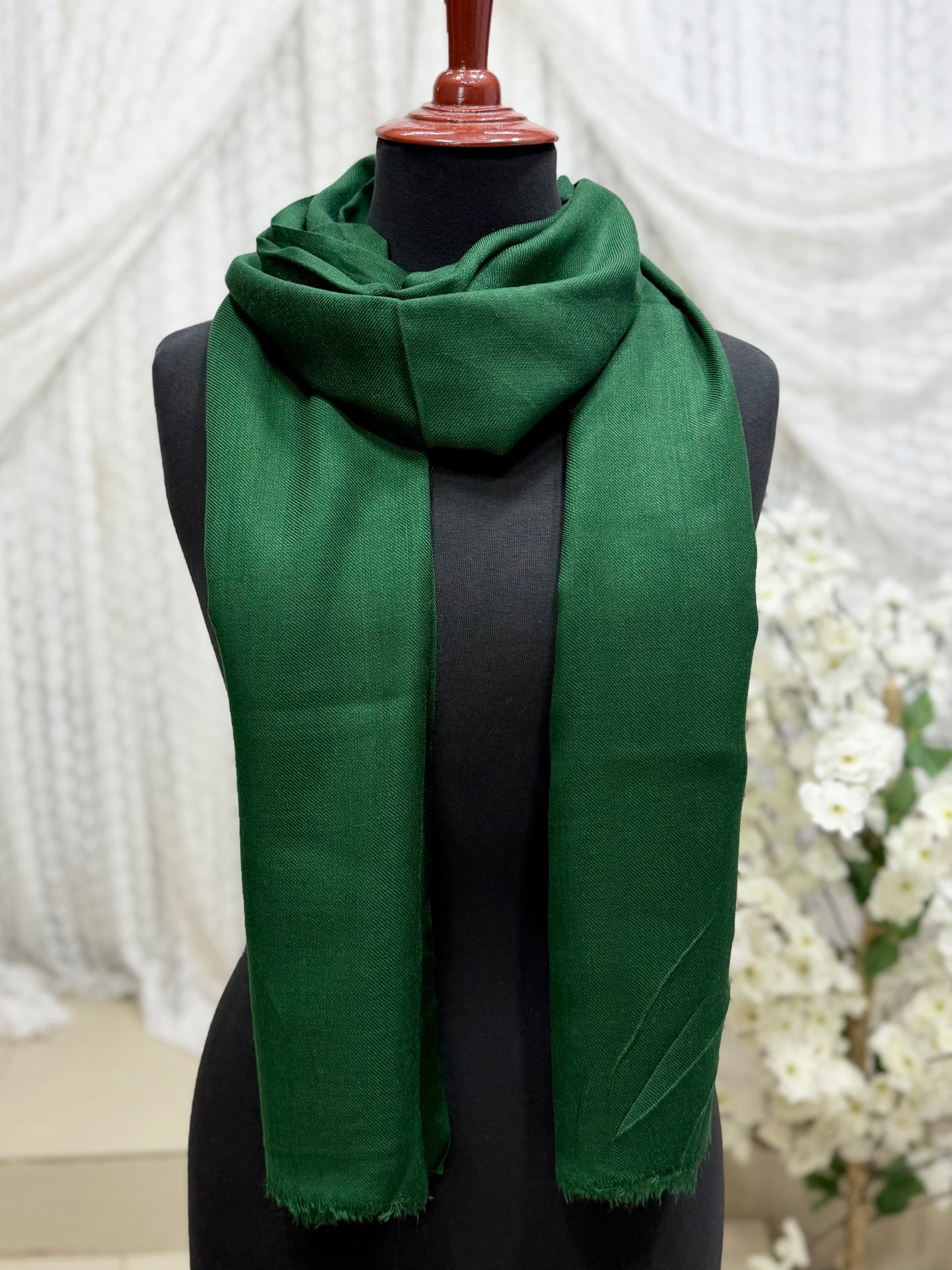 Plain Pashmina Stole | Dark Green