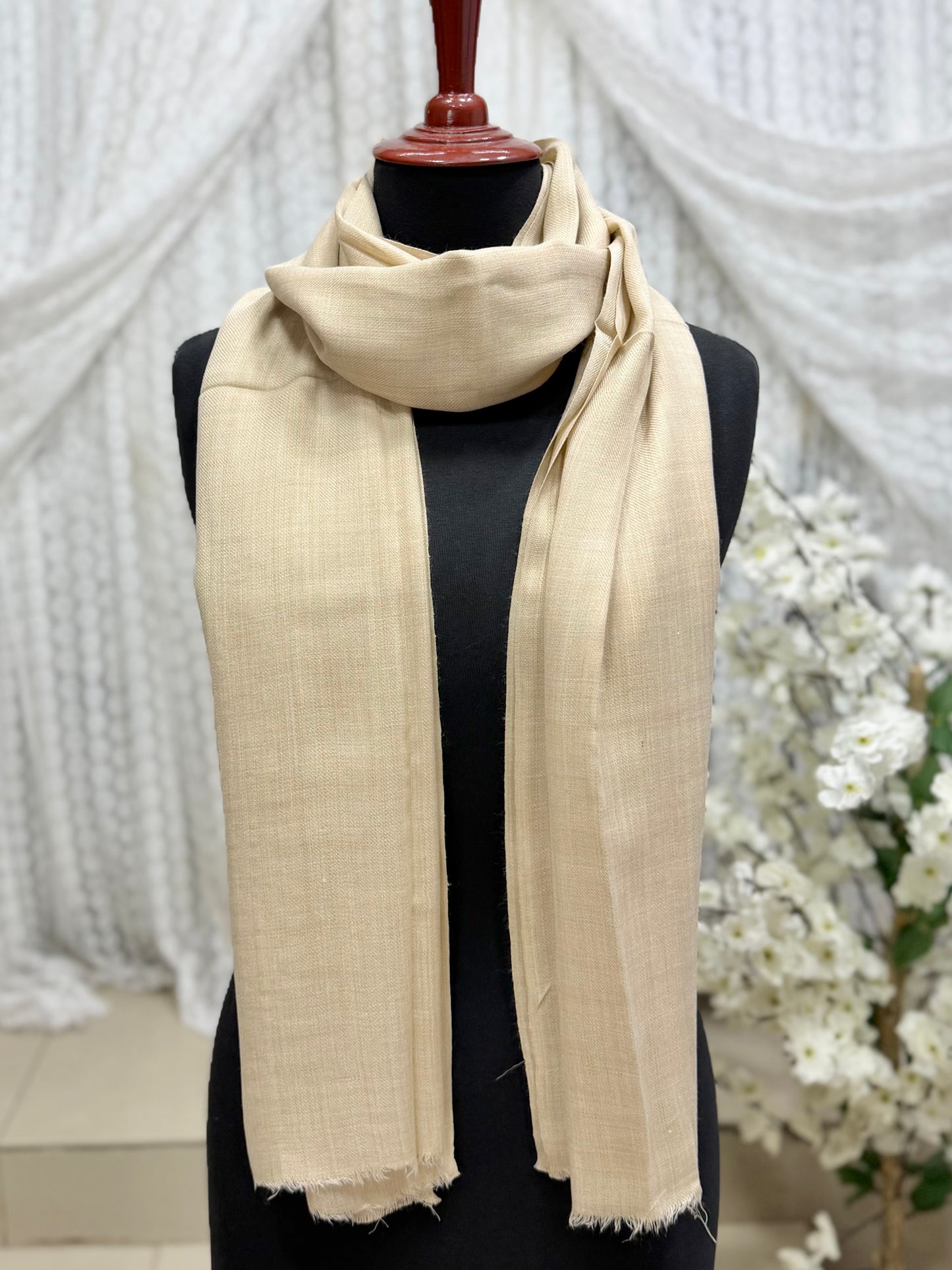 Plain Pashmina Stole | Light Skin