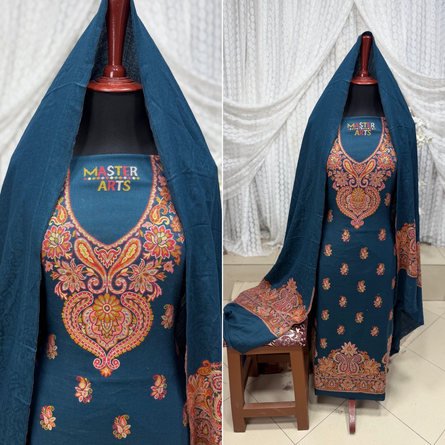 Kani Pashmina 3 Piece Unstitched Suit | Zinc